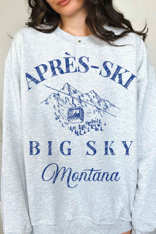 APRES SKI BIG SKY MONTANA GRAPHIC SWEATSHIRT