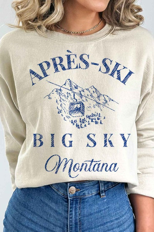 APRES SKI BIG SKY MONTANA GRAPHIC SWEATSHIRT